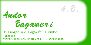 andor bagameri business card